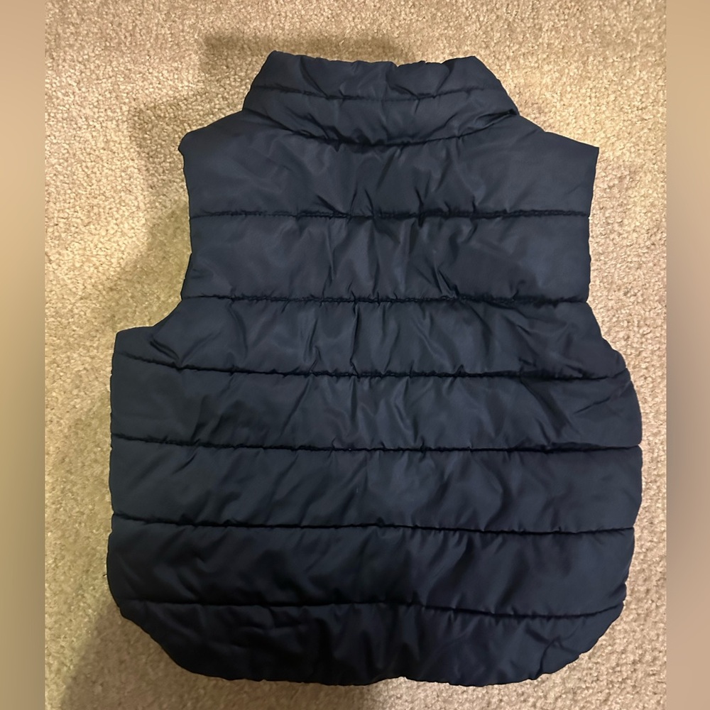 Baby Gap Sherpa Lined Puffer Vest Toddler Boys Size 12-18M, Navy Blue - Picture 3 of 3